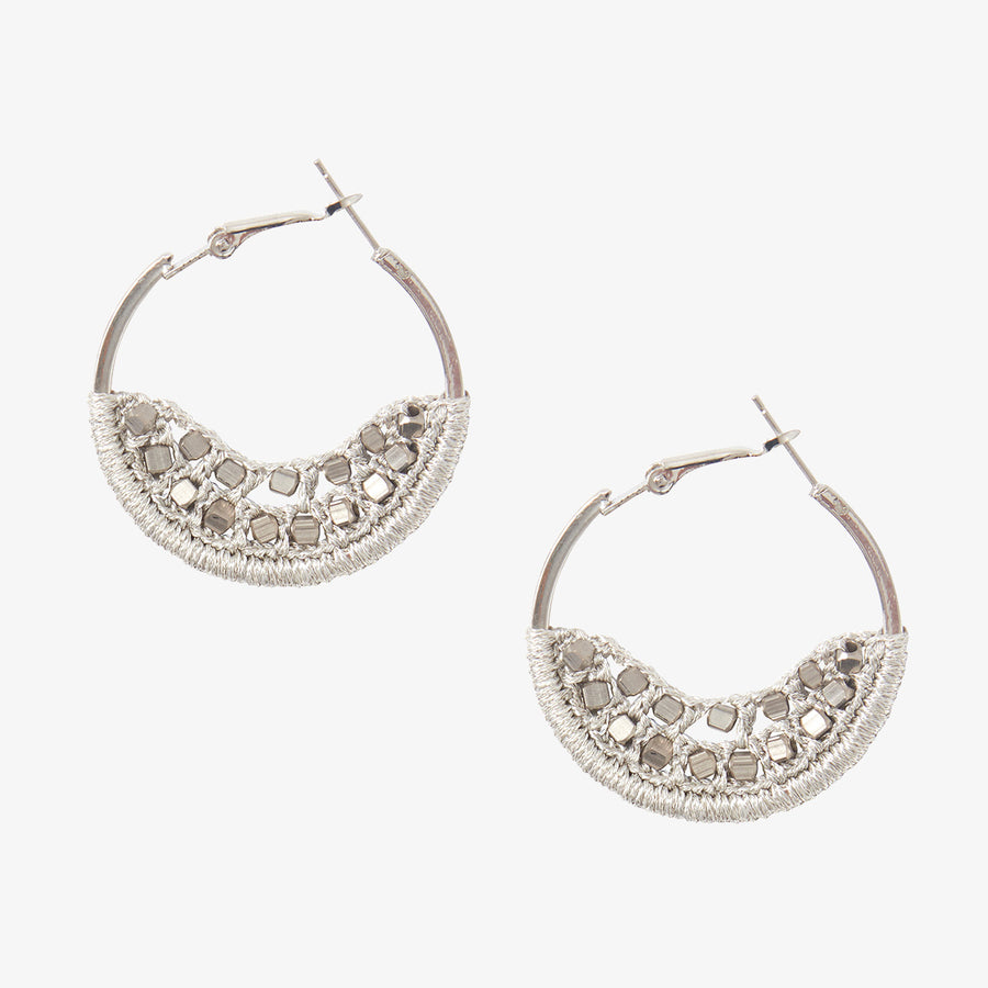 Small Crescent Moon Earrings in Silver, Crafted by Afghan Refugees, Handmade Jewellery, Archisha