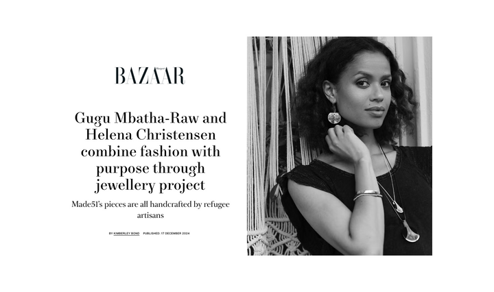 Gugu Mbatha-Raw, photographed by Helena Christensen, wears MADE51 in Harpers Bazaar