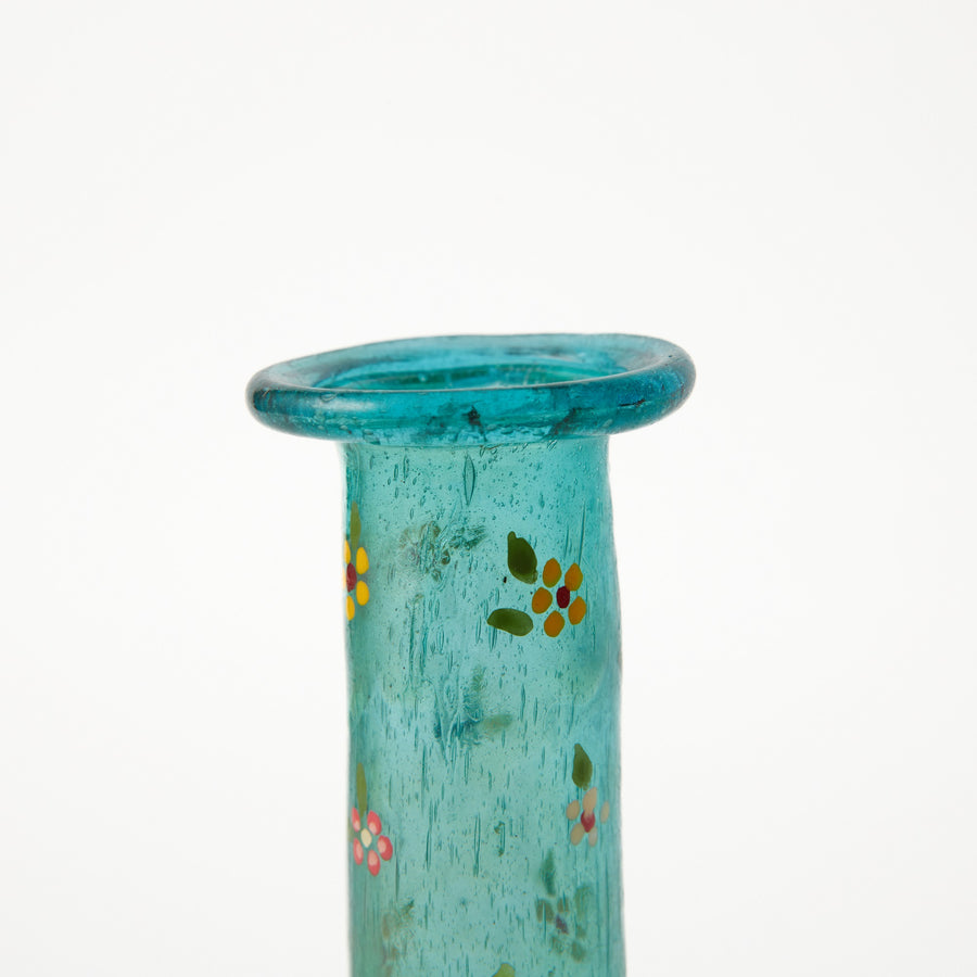 Handpainted Herati Vase in Turquoise