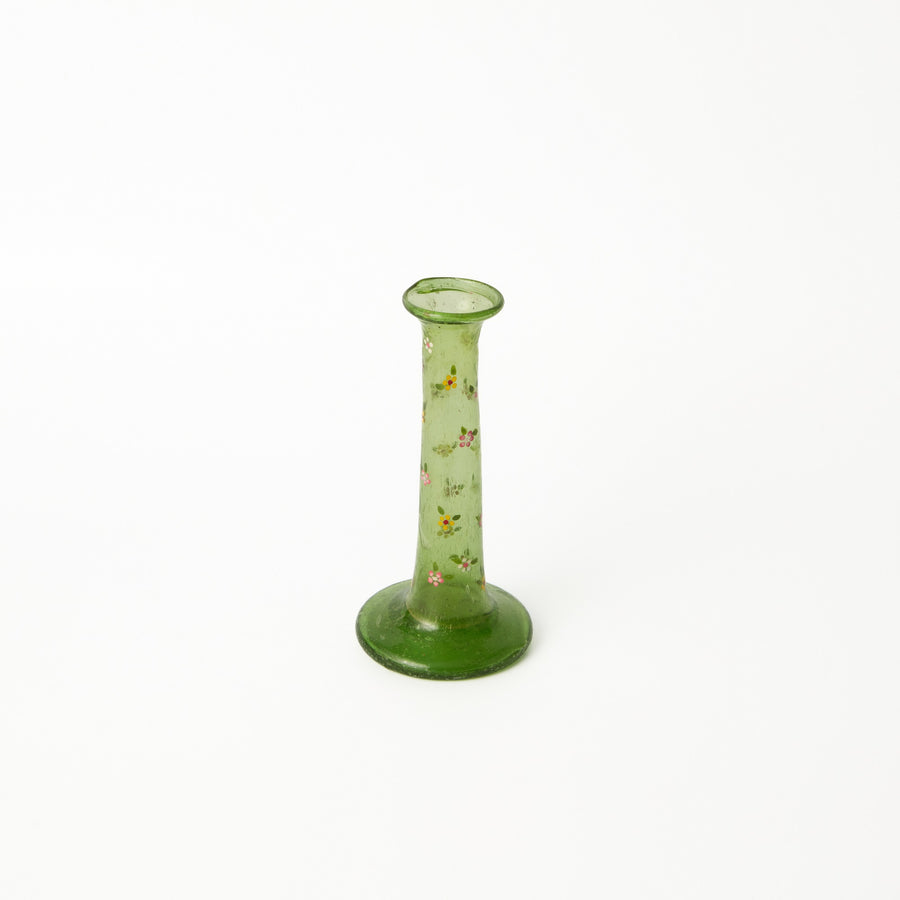 Handpainted Herati Candlestick in Green