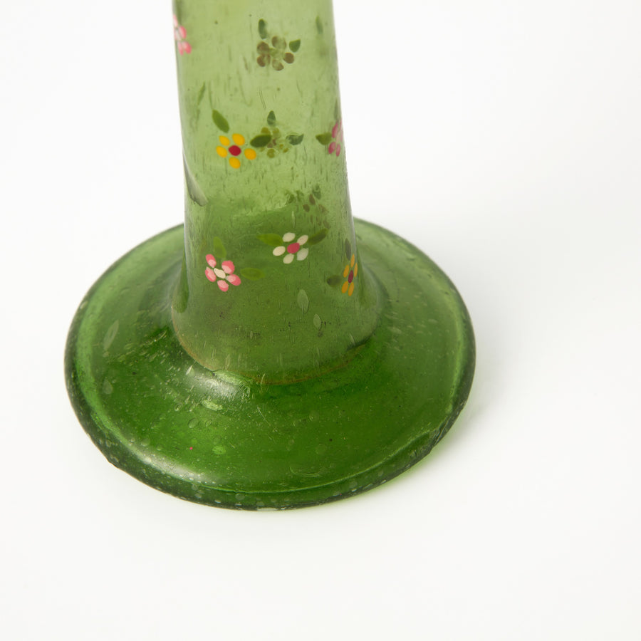 Handpainted Herati Candlestick in Green