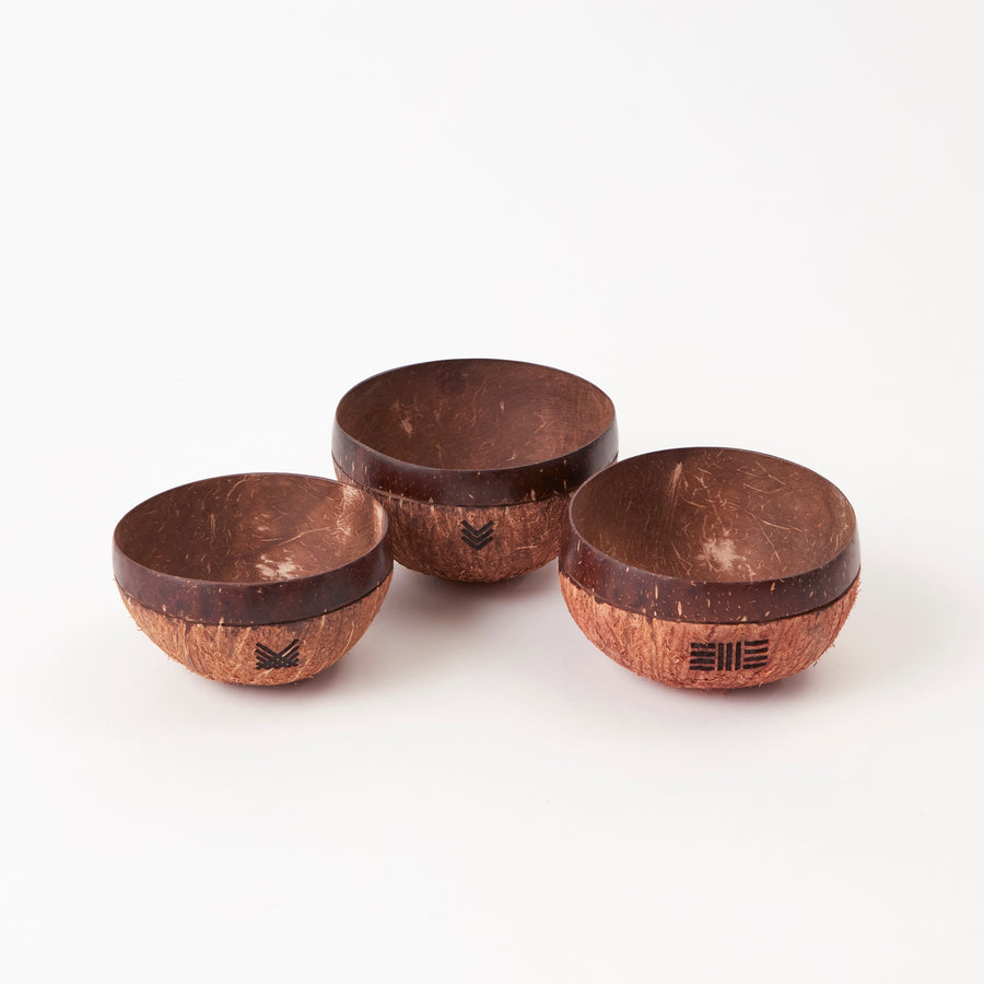Half-Polished Coconut Bowls