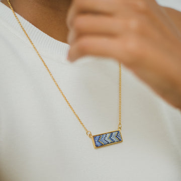Beluga Gold Nuusum Necklace in Blue