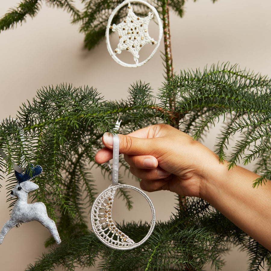 Silver Moon Ornament