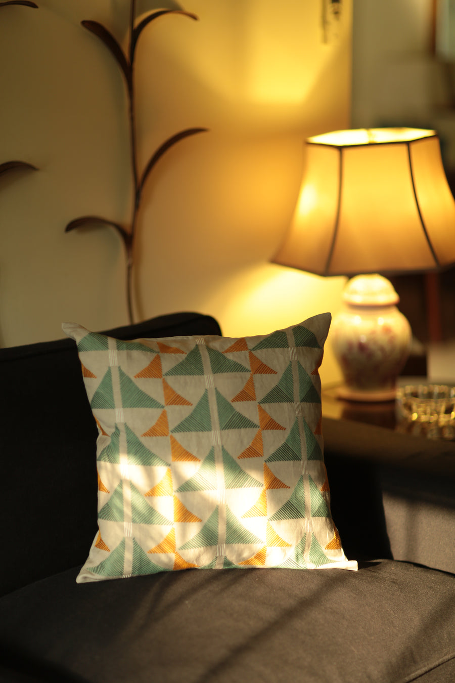 Pukhtadozi Cushion in Green