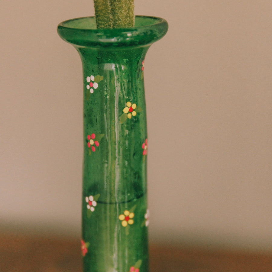 Handpainted Herati Vase in Green