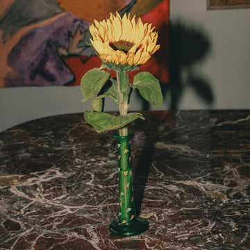 Handpainted Herati Candlestick in Green