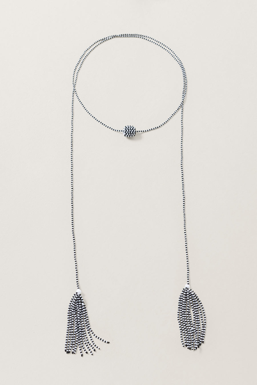 Lariat Necklace with Oval Centerpiece