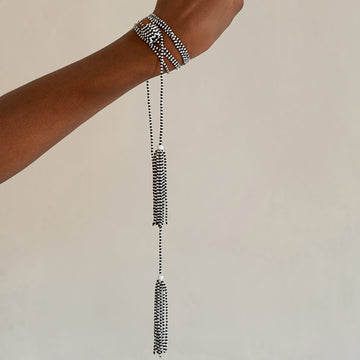 Lariat Necklace with Oval Centerpiece