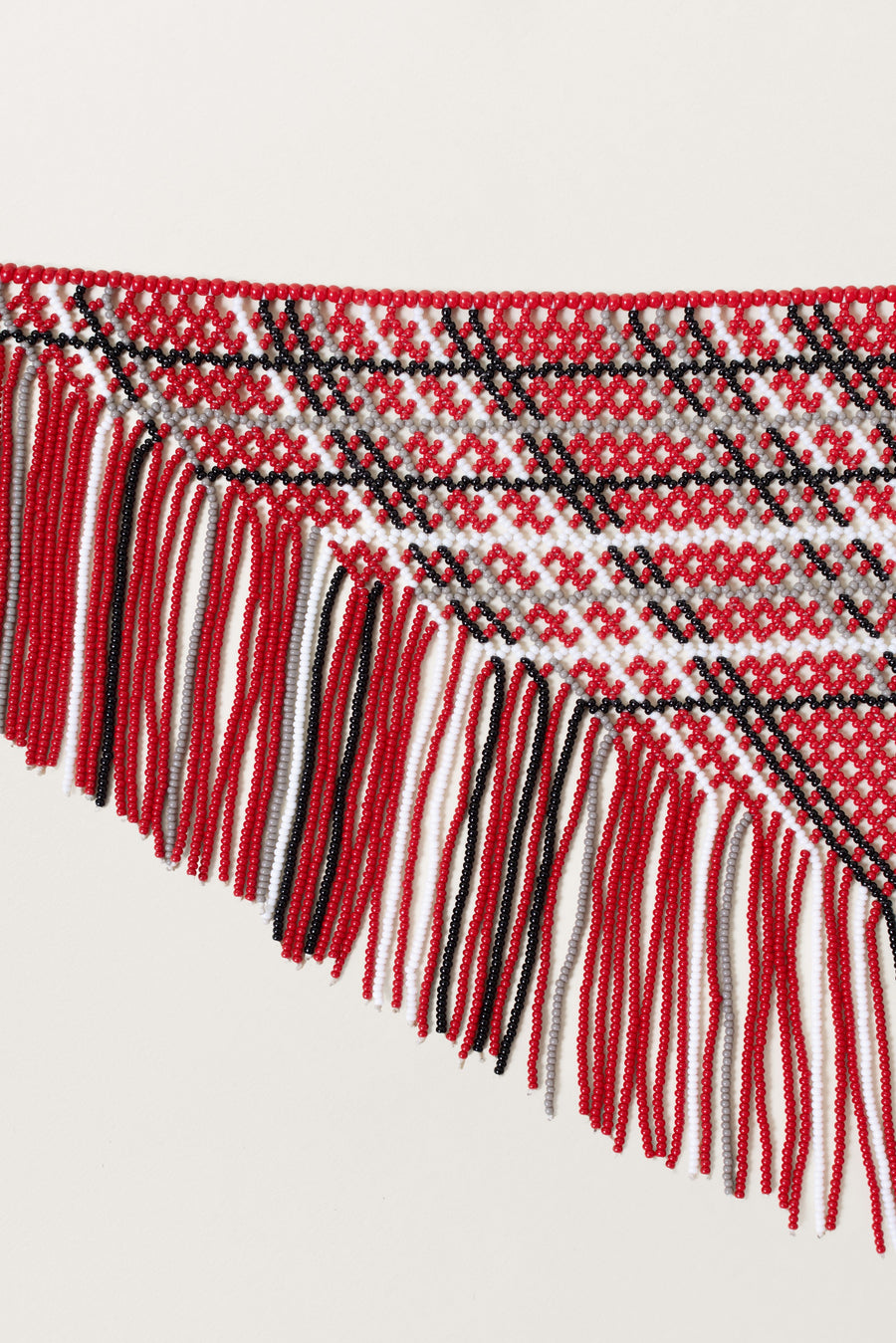 Hand-beaded Plaid Scarf Necklace