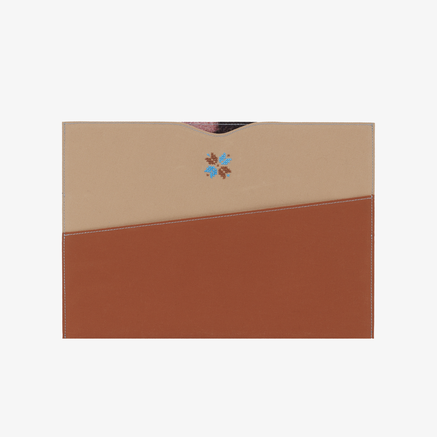 Beige & Orange Laptop Sleeve