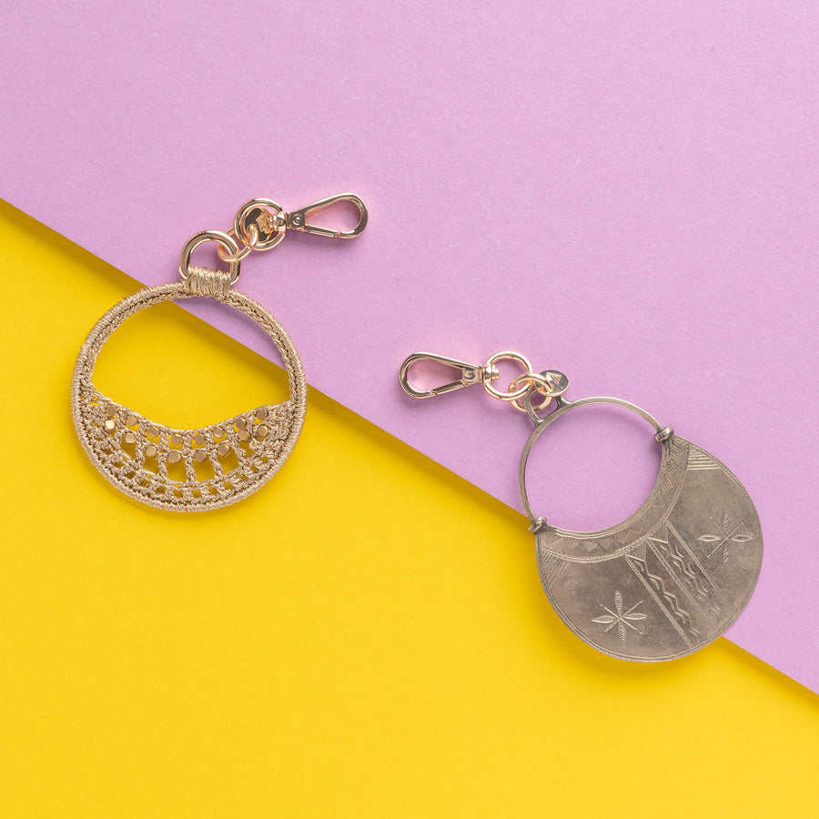 Desert Moon Keyring, Crafted by Tuareg Refugees, Handmade Accessory, MADE51 Niger