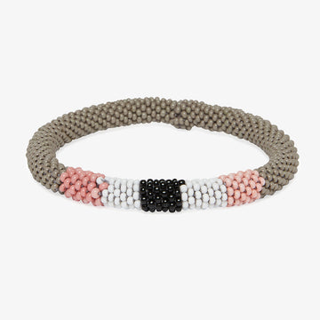 Beaded Bracelet in Grey, Crafted by South Sudanese Refugees, Handcrafted Jewellery, Roots