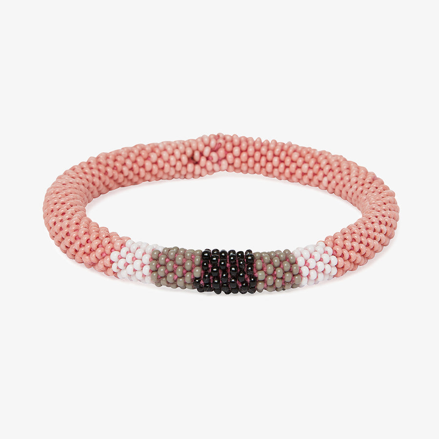 Beaded Bracelet in Coral, Crafted by South Sudanese Refugees, Handcrafted Jewellery, Roots