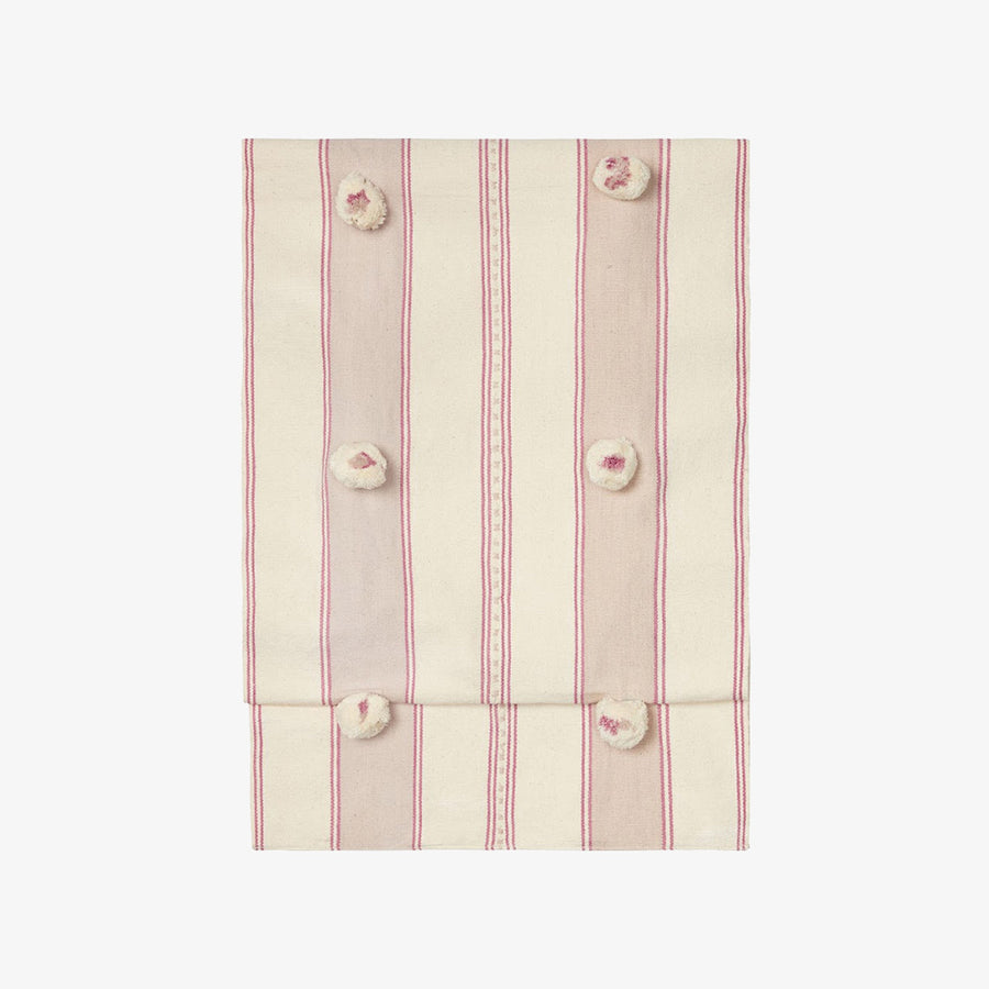 Kayin Pom-Pom Bed Runner in Plum & Pink