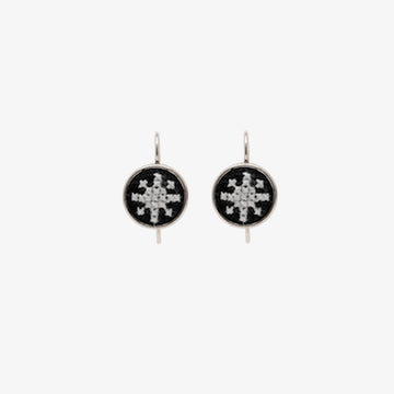 Silver Arabesque Dainty Earrings in Black, Crafted by Myanmar, Syria, and Afghanistan Refugees, Handcrafted Jewellery, Earth Heir