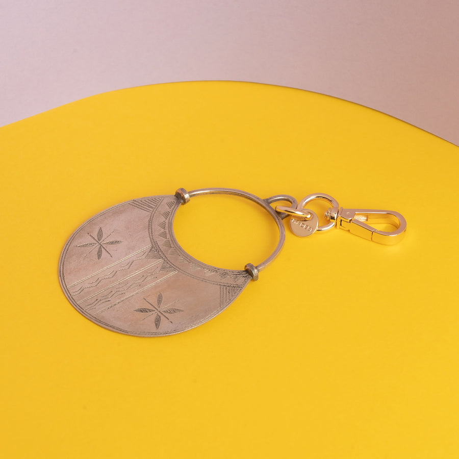 Desert Moon Keyring, Crafted by Tuareg Refugees, Handmade Accessory, MADE51 Niger