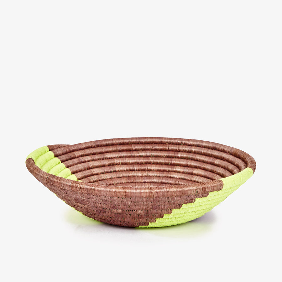 Citron Bolt Basket, Crafted by Burundian Refugees, Handcrafted Homewares, Indego Africa