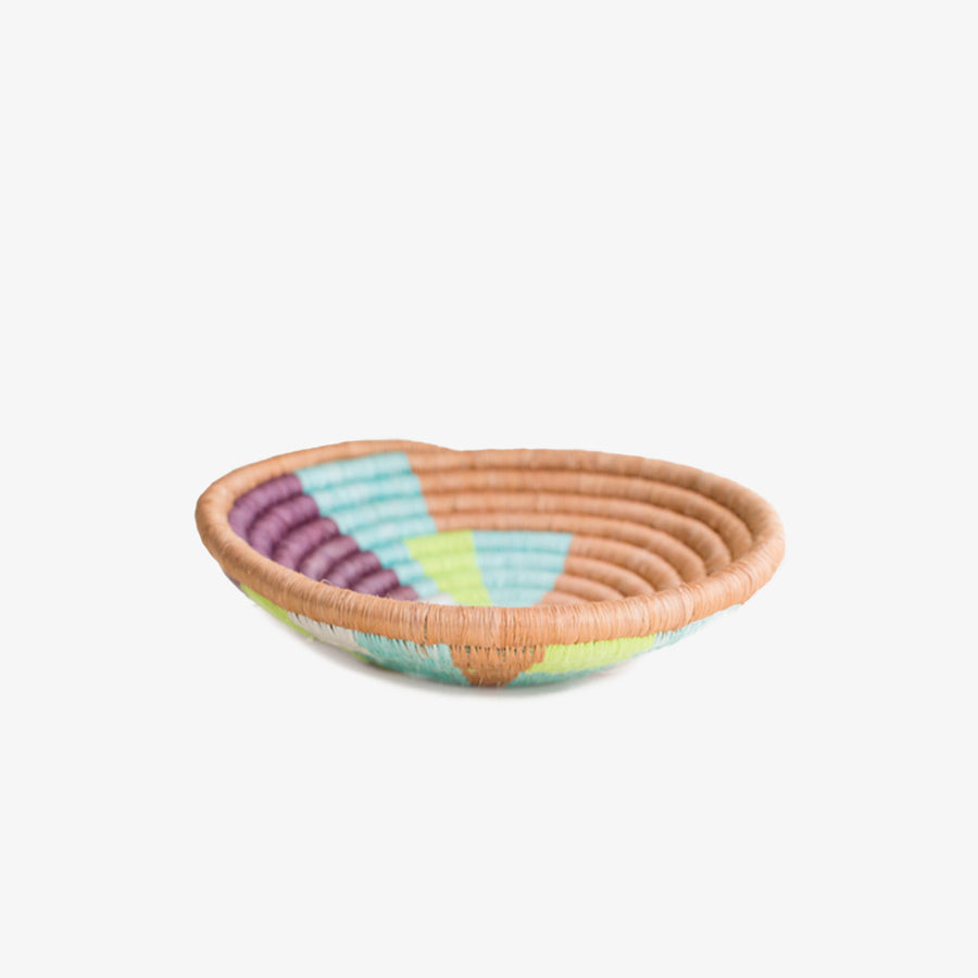 Mini Neon Basket, Crafted by Burundian Refugees, Handcrafted Homewares, Indego Africa