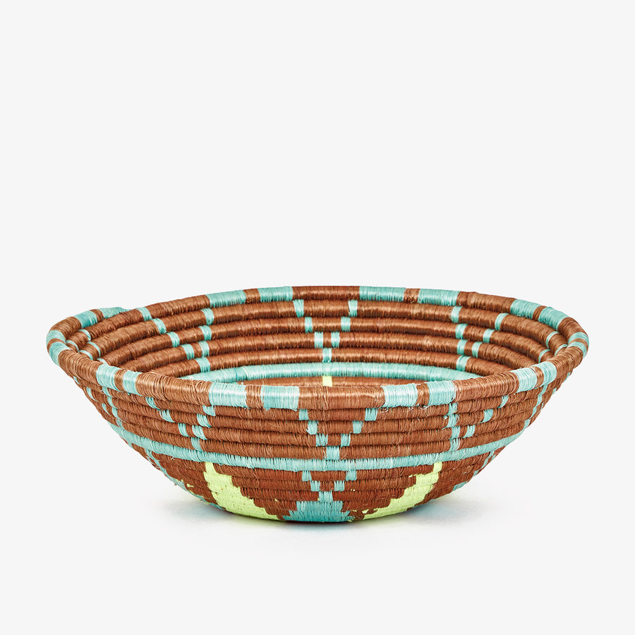 Citron Flower Basket, Crafted by Burundian Refugees, Handcrafted Homewares, Indego Africa