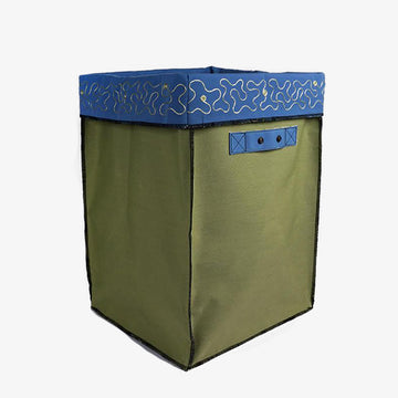 Large Storage Containers in Blue & Green, Crafted by Syrian Refugees, Handcrafted Homewares, Waste Studio
