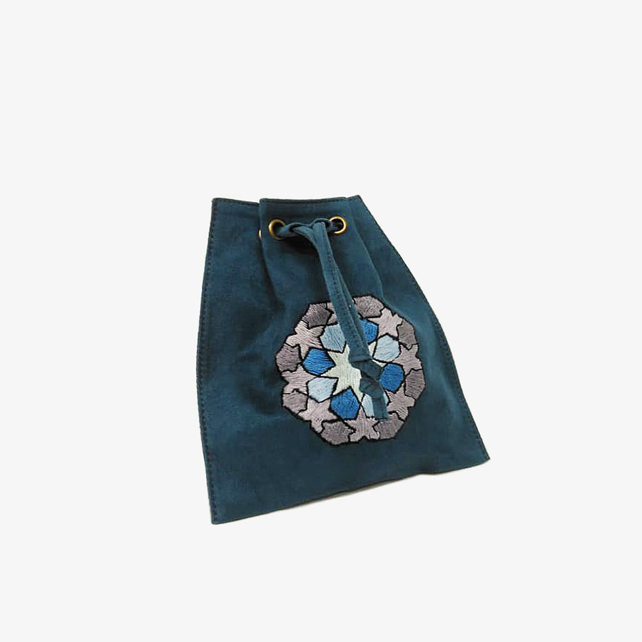 Waist Bag with Hand-Embroidery in Classic Blue, Crafted by Syrian Refugees, Handmade Accessory, Rim N Roll