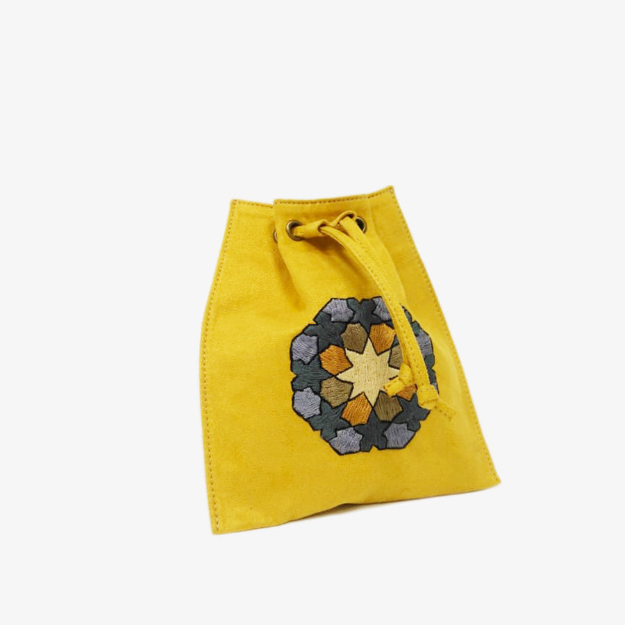 Waist Bag with Hand-Embroidery in Mustard Yellow, Crafted by Syrian Refugees, Handmade Accessory, Rim N Roll