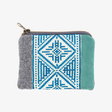 Coin Case in Turquoise, Crafted by Syrian Refugees, Handmade Accessory, Tribalogy