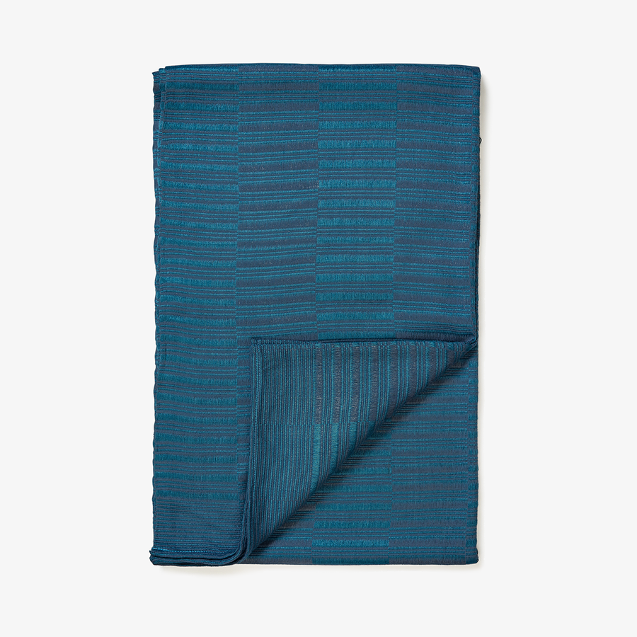 Boe Meh Scarf in Sea, Crafted by Myanmarese Refugees, Handloomed Scarf, WEAVE