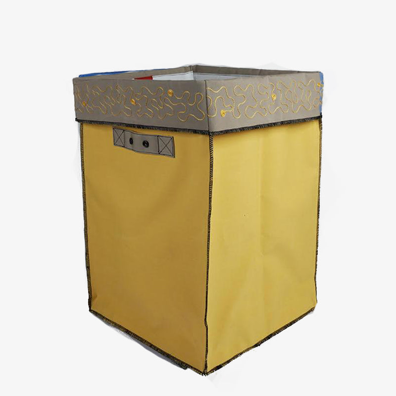 Large Storage Containers in Yellow & Beige, Crafted by Syrian Refugees, Handcrafted Homewares, Waste Studio