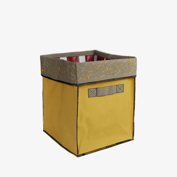 Small Storage Containers in Yellow & Beige, Crafted by Syrian Refugees, Handcrafted Homewares, Waste Studio