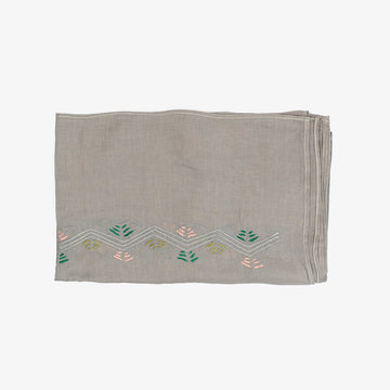Embroidered Shawl in Grey, Crafted by Afghan Refugees, Hand-embroidered Accessory, Artisan Links