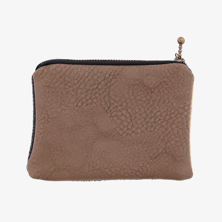 Coin Case in Taupe & Grey, Crafted by Syrian Refugees, Handmade Accessory, Tribalogy